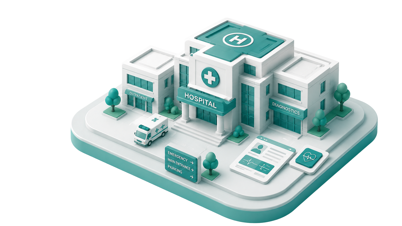 Healthcare facility illustration