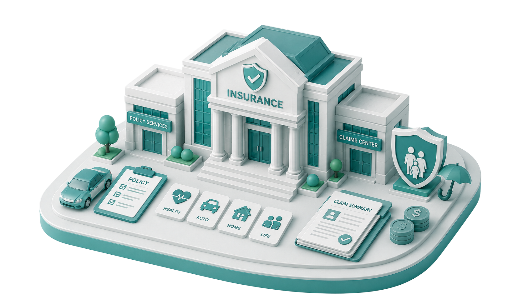 Insurance office illustration