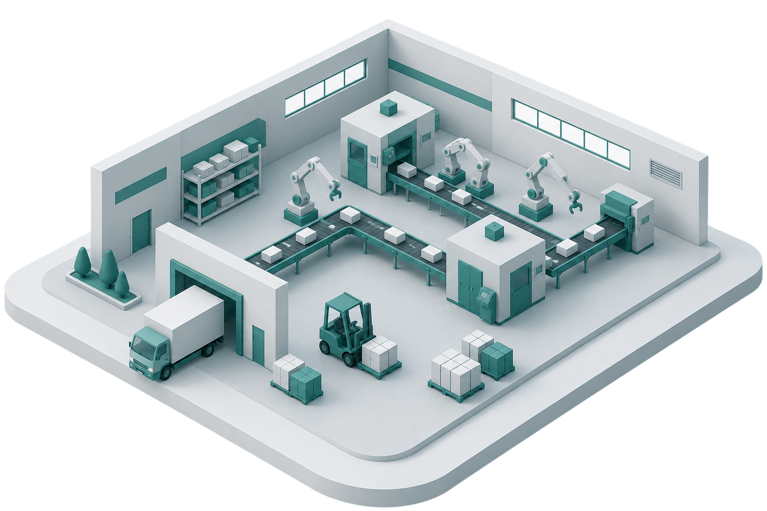 Manufacturing plant illustration