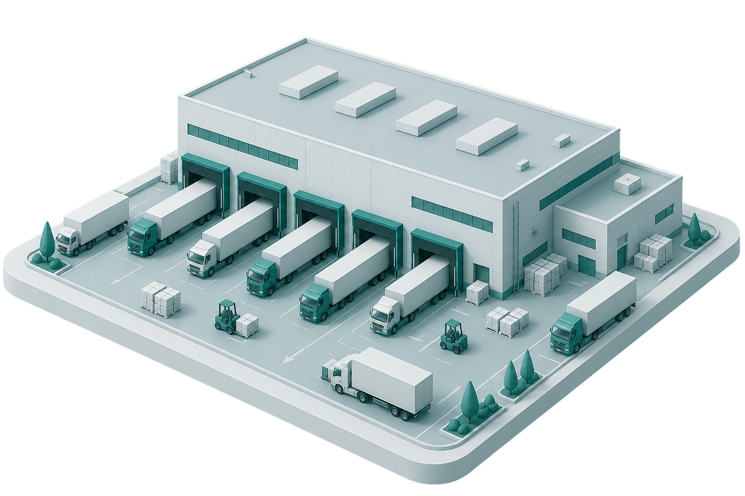 Logistics warehouse illustration